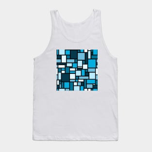 Blue Square and Rectangle Geometric Patterns - Disco Vibes Tank Top